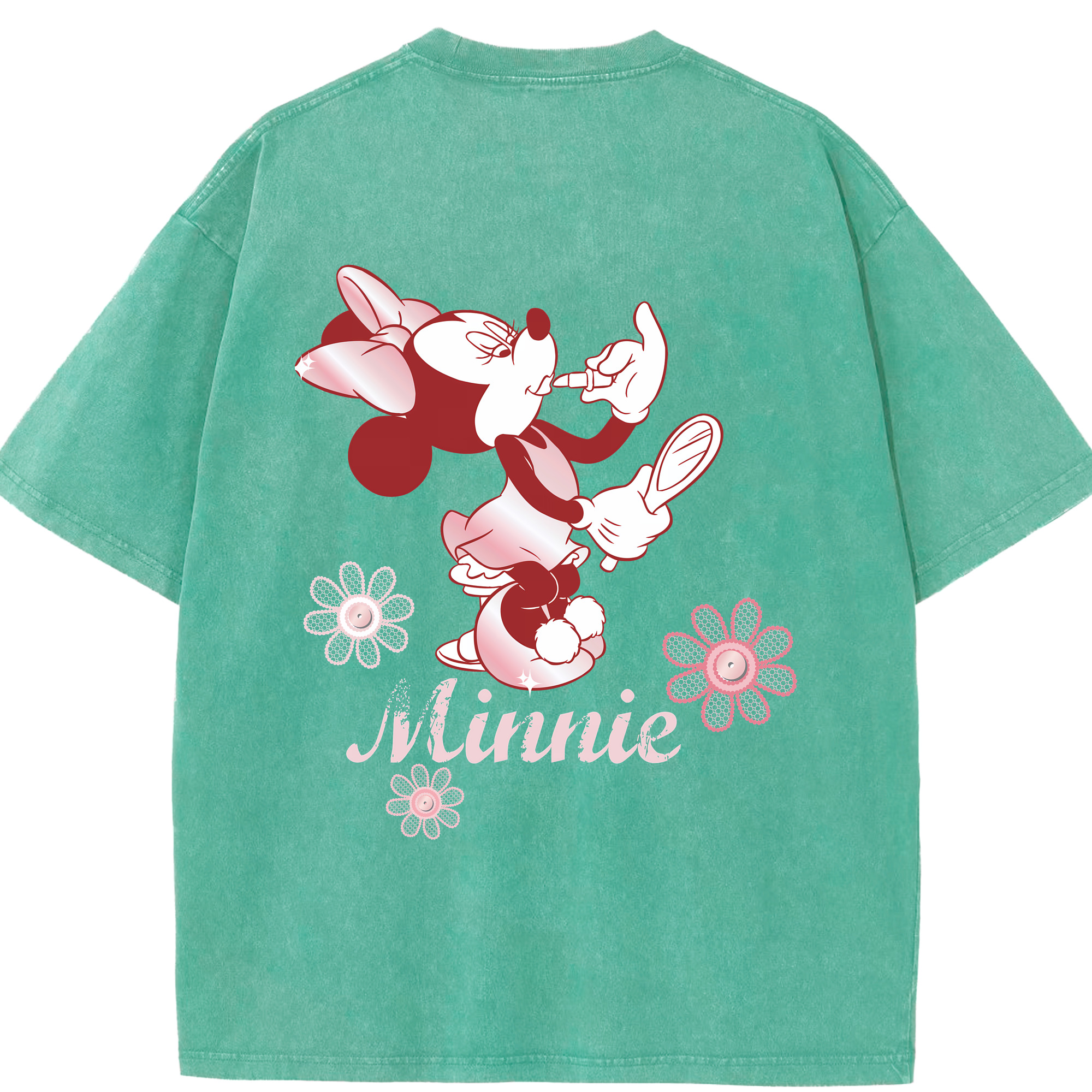 （画像用） ミッキーマウス Mickey Mouse 綿100% ヴィンテージ風 半袖Tシャツ（背面プリント）